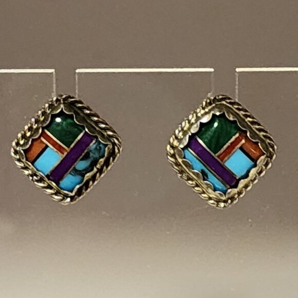 Zuni Sterling Stud Earrings ***READ - Picture 2 of 7